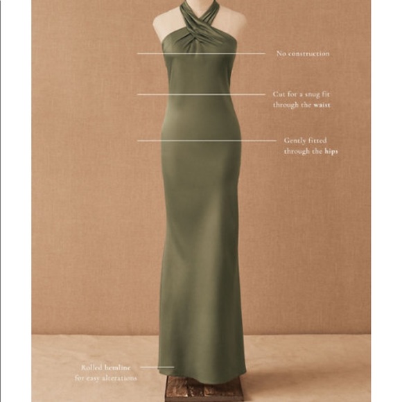 BHLDN Ruby Satin Charmeuse Dress in Slate Grey - Size 0 - Picture 4 of 5